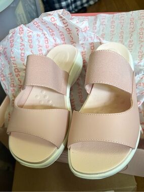 Easy Spirit Women's Knit Slip-On Mules in Light Pink NIB